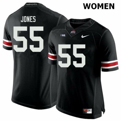 NCAA Ohio State Buckeyes Women's #55 Matthew Jones Black Nike Football College Jersey VTM5645ZO